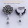 Soleebee 24 Retractable Badge Reel Glitter Rose Nurse ID Badge Holder Reel with 360 Swivel Alligator Clip Gray