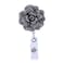 Soleebee 24 Retractable Badge Reel Glitter Rose Nurse ID Badge Holder Reel with 360 Swivel Alligator Clip Gray