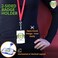 Specialist ID Black Dual Card ID Badge Holder Holds 2 Cards Rigid Hard Plastic Double Sided Card Holder for Horizontal or Vertical Badges Open Face Design