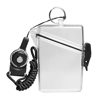 HEYDEFO Sport Waterproof ID Card Badge Holder Case with Lanyard Cover Multiple Credit Cards Registration ins Card Heavy Duty Durable LockerDry Box Clear