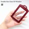 Teskyer 2 Pack Double Sided Clear Badge Holder with Lanyard PU Leather ID Badge Name Card Holder with Stainless Steel JHook Nylon Lanyard for Work School Metro Access Wine Red