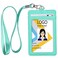 Teskyer Badge Holder with Lanyard Leather ID Name Badge Card Holder with Lanyard for ID Badges Vertical Green