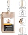 Teskyer Badge Holder with Side Zip Pocket Multiple Card Slots Leather ID Holder Wallet with Neck Lanyard for Office Staffs TeachersStudents Couriers Workers Gold
