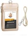 Teskyer Badge Holder with Side Zip Pocket Multiple Card Slots Leather ID Holder Wallet with Neck Lanyard for Office Staffs TeachersStudents Couriers Workers Gold