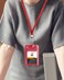 Teskyer Badge Holder with Side Zip Pocket Multiple Card Slots Leather ID Holder Wallet with Neck Lanyard for Office Staffs TeachersStudents Couriers Workers Red