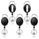 Teskyer Badge Reel 5 Pack Retractable Badge Holders with Carabiner Belt Clip and Key Ring for ID Card Holder and Keychain