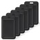Uniclife 6 Pack Sliding ID Badge Holder Hard Black Vertical Plastic Card Case Protector Pouch with Clear Window for Office School ID Credit Cards Proximity Key Cards Drivers Licenses and Passes