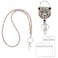 VIQWYIC 1 Pack Retractable ID Badge Holder with Clip Cute ID Name Badge Reels with Bling Rhinestones Retractable Card Holder for Office Worker Teacher Doctor Gold Leopard
