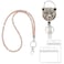 VIQWYIC 1 Pack Retractable ID Badge Holder with Clip Cute ID Name Badge Reels with Bling Rhinestones Retractable Card Holder for Office Worker Teacher Doctor Gold Leopard