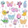 Whaline 12Pcs Spring Felt Badge Reel Holders for Nurse Summer Gnome Butterfly Flower Retractable Name ID Badge Reel with Clip for Teacher Students Doctor