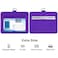 Wisdompro 2Sided PU Leather ID Badge Holder with 1 ID Window and 1 Card Slot and 1 piece 23 Inch Adjustable Polyester Detachable Neck Lanyard Strap Holds 3 to 4 Cards Purple Horizontal