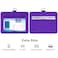 Wisdompro 2Sided PU Leather ID Badge Holder with 1 ID Window and 1 Card Slot and 1 piece 23 Inch Adjustable Polyester Detachable Neck Lanyard Strap Holds 3 to 4 Cards Purple Horizontal