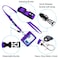 Wisdompro 2Sided PU Leather ID Badge Holder with 1 ID Window and 1 Card Slot and 1 piece 23 Inch Adjustable Polyester Detachable Neck Lanyard Strap Holds 3 to 4 Cards Purple Horizontal