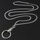Wisdompro Fashion Lanyard Womens Silver Chain Lanyard Necklace with Metal Clasp and Keyring for Keys ID Badge Card Holder Stud Chain
