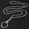 Wisdompro Fashion Lanyard Womens Silver Chain Lanyard Necklace with Metal Clasp and Keyring for Keys ID Badge Card Holder Stud Chain