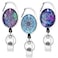 Artscope Xoqo Heavy Duty Retractable with Carabiner Badge Reel Crystal Glass Badge Holder with Belt Clip and Key Ring Badge Holders for Office Worker Doctor Nurse 3 Pack Mandala