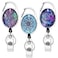 Artscope Xoqo Heavy Duty Retractable with Carabiner Badge Reel Crystal Glass Badge Holder with Belt Clip and Key Ring Badge Holders for Office Worker Doctor Nurse 3 Pack Mandala