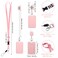 Ymapinc Pink Lanyards for ID Badges Holder Retractable Clip for Nurse Teacher ID Card Holder Retractable with Pink Badge Reel