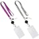 YOUOWO 2 Pack Lanyards with Vertical ID Badge Holders and Retractable Badge Reel with ClipsOffice Neck Grey Purple Lanyard Waterproof