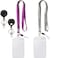 YOUOWO 2 Pack Lanyards with Vertical ID Badge Holders and Retractable Badge Reel with ClipsOffice Neck Grey Purple Lanyard Waterproof