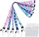 YOUOWO 5 Pack Lanyard with Horizontal ID Badge Holderfor Cruise Kids Keys Card Holder Pass CardBreakaway Safety Neck Lanyards with Patterns