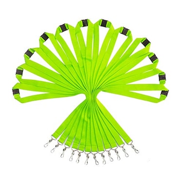 YOYOGO 12 Pack Breakaway Lanyards for ID Badge Holder Durable Neck Straps for Schools Office Cruise Apple Green