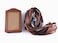 yueton 10pcs Vertical Style Leather Business ID Badge Card Holder Name Card Business Card Holder Tag with Long Neck Strap Band Lanyard Brown