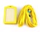yueton 10pcs Vertical Style Leather Business ID Badge Card Holder Name Card Business Card Holder Tag with Long Neck Strap Band Lanyard Yellow