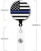Yzkkbi Thin Blue Line Flag Retractable Badge Reel ID Card Badge Holder with Alligator Clip Name Badge Holder Office Employee Name Badge