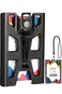 ZAZE Badge Holder ID Card Holders with Lanyard Clip Durable Hard Plastic Heavy Duty Wallet Vertical Clear Credit Holders 4 Cards Slots for Name Work Police Office Black