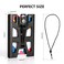 ZAZE Badge Holder ID Card Holders with Lanyard Clip Durable Hard Plastic Heavy Duty Wallet Vertical Clear Credit Holders 4 Cards Slots for Name Work Police Office Black