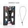 ZAZE Badge Holder ID Card Holders with Lanyard Clip Durable Hard Plastic Heavy Duty Wallet Vertical Clear Credit Holders 4 Cards Slots for Name Work Police Office Black