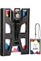 ZAZE Badge Holder ID Card Holders with Lanyard Clip Durable Hard Plastic Heavy Duty Wallet Vertical Clear Credit Holders 4 Cards Slots for Name Work Police Office Black