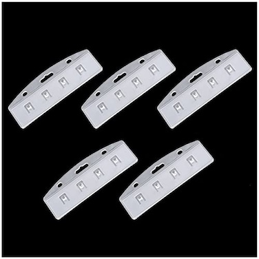 ZZHXSM 5PCS Frosted Rigid Plastic Horizontal Half Card Badge Holder Swipe ID Card Holder for Swipe Access