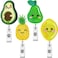 Epakh 4 Pieces Reel Retractable Badge Holder with Swivel Alligator Clip Felt Embroidered ID Badge Reel for Nurse Doctor Office WorkerCute Style