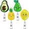 Epakh 4 Pieces Reel Retractable Badge Holder with Swivel Alligator Clip Felt Embroidered ID Badge Reel for Nurse Doctor Office WorkerCute Style