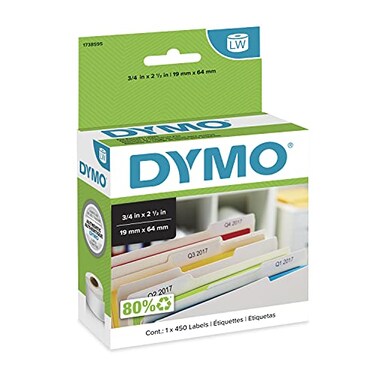 DYMO Authentic LW File Barcode Labels for LabelWriter Label Printers White 34 x 212 1 Roll of 450