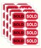 Pop Resin 520 Pcs 2x12 Inch Sold Stickers Fluorescent Red Sold Sign Stickers Sold Point of Sale Pricing Inventory Control Sold Sticker Sale Pricing Label for Shop Yard Sale Retail Store Use