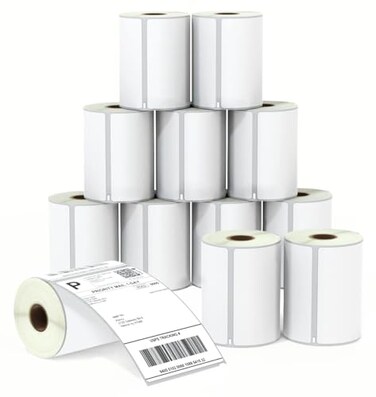 BETCKEY Compatible DYMO 1744907 4x6 Shipping Labels Perforated Compatible with DYMO Labelwriter 4XL Rollo Zebra NOT Fit 5XL 12 Rolls2640 Labels