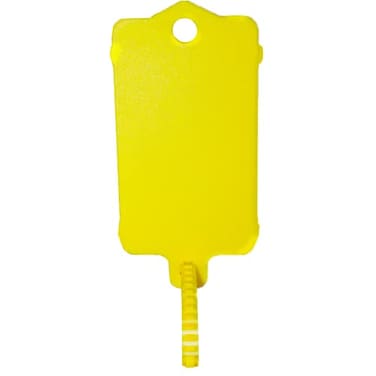 XF-Vel 100pcs Reusable Blank Plastic Tags Ties Key Tags 145248 Serrated Tension Sealing Strap with Large Label Plastic Tie Mark Label Waterproof Hang Sign Write on Tag Yellow 100pcs