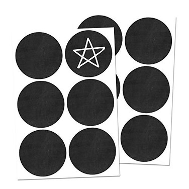 TownStix 120 Pack 2 Round Chalkboard Labels Stickers Erasable and Reusable