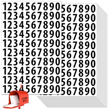 TRYXN 1200 PCS Number Stickers 1 Waterproof Mailbox Number Label Consecutive Numbers 09 SelfAdhesive and ResidueFree Ideal for Mailboxes Storage Boxes Organizers Cabinets and More