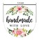 Giftideaworkshop 14 Inch Floral Handmade Stickers 500 Round Adhesive Label Stickers Perfect for Baking Craft Projects Gift Package Decoration