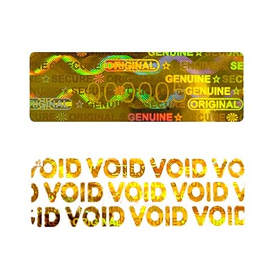 ILMBVM 180pcs Hologram Tamper Proof Stickers Security Labels Genuine Warranty Void Seal Tamper evident Original Sticker with Unique Serial Number 12x04inchGold