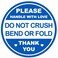 Poskornwel 2 300 PCS Blue Do Not Crush Bend or Fold Handle with Love Labels Stickers Shipping Mailing Cartons Envelops Adhesive Labels