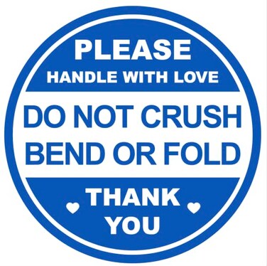 Poskornwel 2 300 PCS Blue Do Not Crush Bend or Fold Handle with Love Labels Stickers Shipping Mailing Cartons Envelops Adhesive Labels