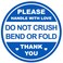 Poskornwel 2 300 PCS Blue Do Not Crush Bend or Fold Handle with Love Labels Stickers Shipping Mailing Cartons Envelops Adhesive Labels
