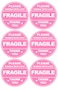 Poskornwel 2 inch 150PCS Pink Fragile Handle with Love Labels Stickers Shipping Mailing Cartons Envelops Adhesive Labels