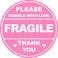Poskornwel 2 inch 150PCS Pink Fragile Handle with Love Labels Stickers Shipping Mailing Cartons Envelops Adhesive Labels
