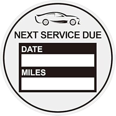 Poskornwel 2 inch Black 102 PCS Next Service Due Static Cling Labels Easy Remove Oil Change Stickers Static Cling Windshield Labels